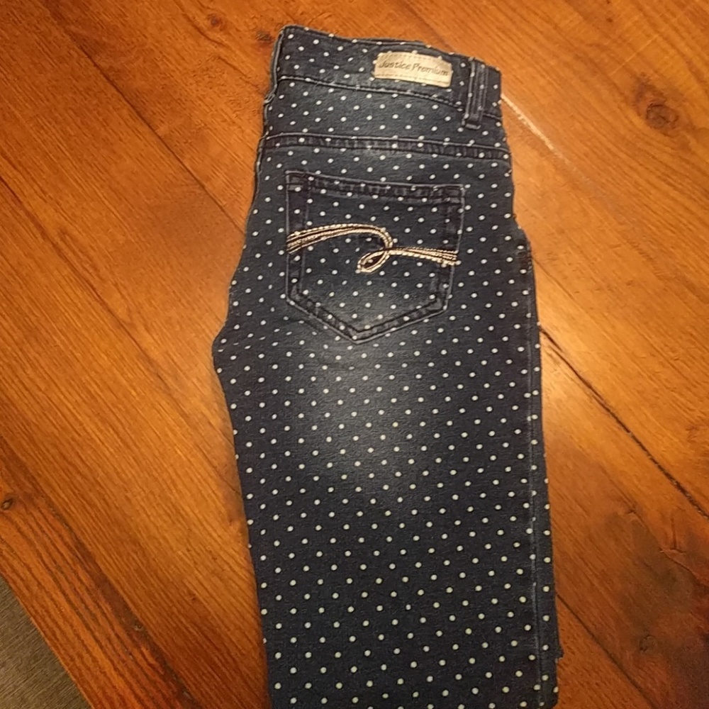 Justice polka dot jeans